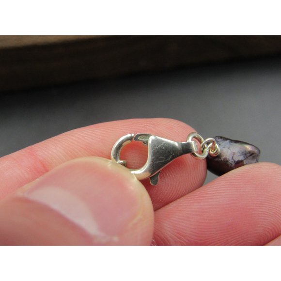 16" Sterling Silver Real Dark Purple Blue Pearls Necklace Vintage Minimalist - Picture 4 of 6